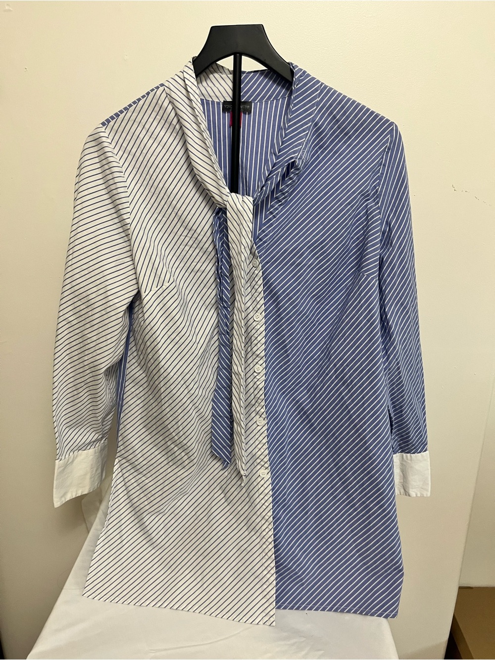 Vince Camuto Blue and White Striped Button-Up Shirt
